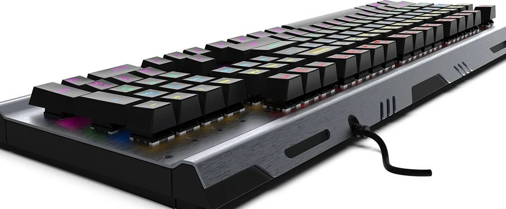 Tastierë mekanike gaming Incase IKG-444, RGB, full-size, layout gjerman, gri
