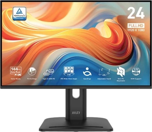 Monitor MSI PRO MP245PHG E14 23.8" FHD 144Hz IPS Flat USB-C 65W KVM, e zezë