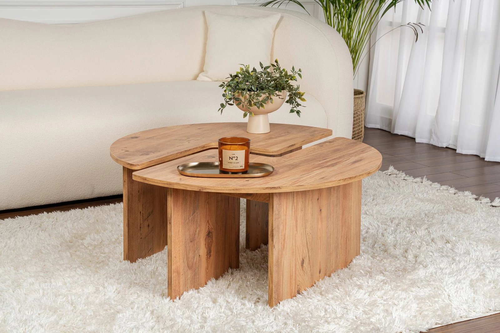 Tavolinë e ulët Nordure, Moira, ngjyrë Atlantic Pine