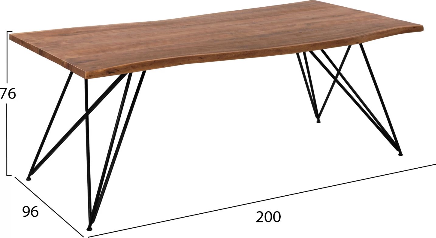 Tavolinë ngrënieje Rio FH8181.11 dru akacie masiv 200Χ96Χ76