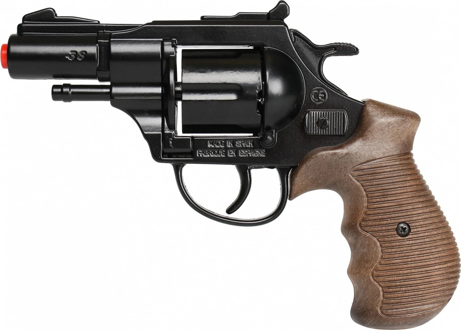 Revolver metalik lodër Pulio Gonher, cilindër 12 naboi, i zi/dru, për djem