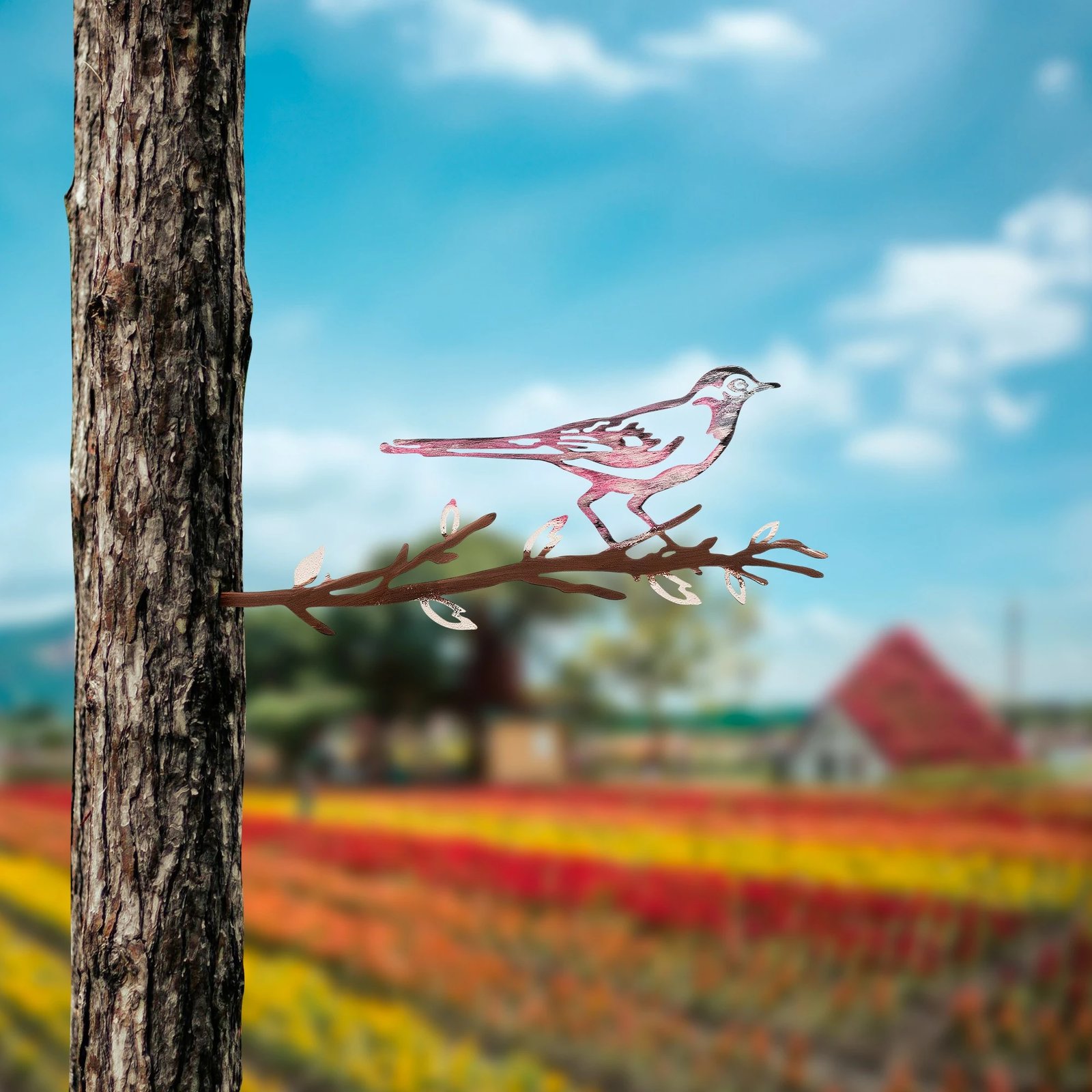 Objekt dekorativ kopshti Aberto Design, zog në degë, 25