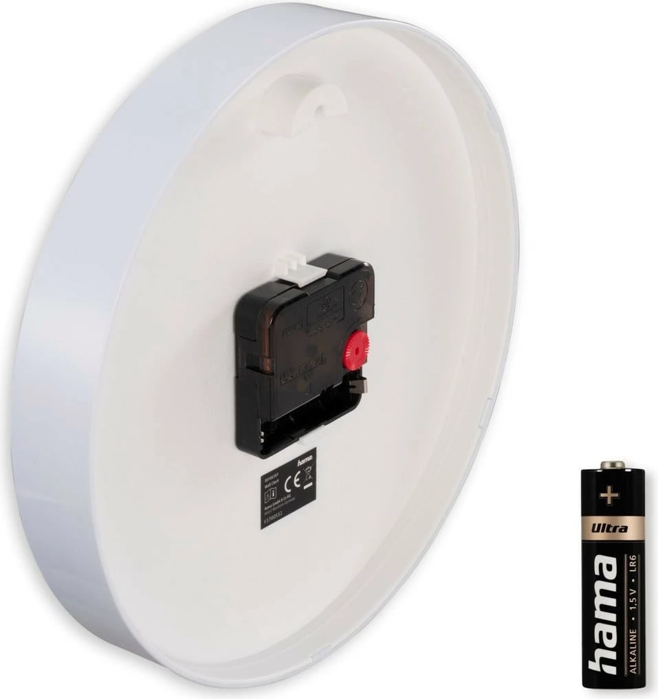 Orë muri Hama Salina 185867, analoge, 22 cm, e bardhë