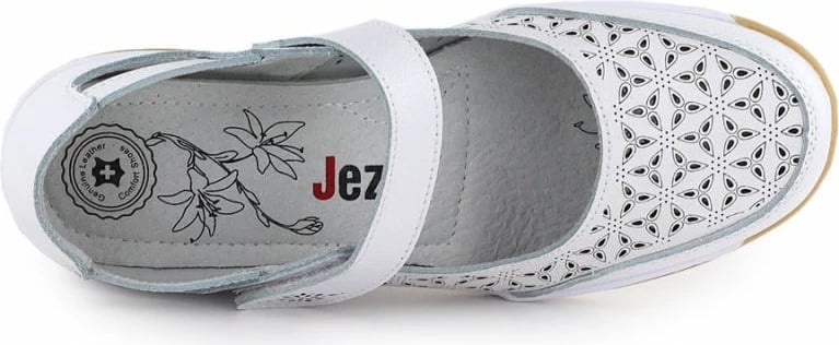 Këpucë lëkure për femra Jezzi, të bardha