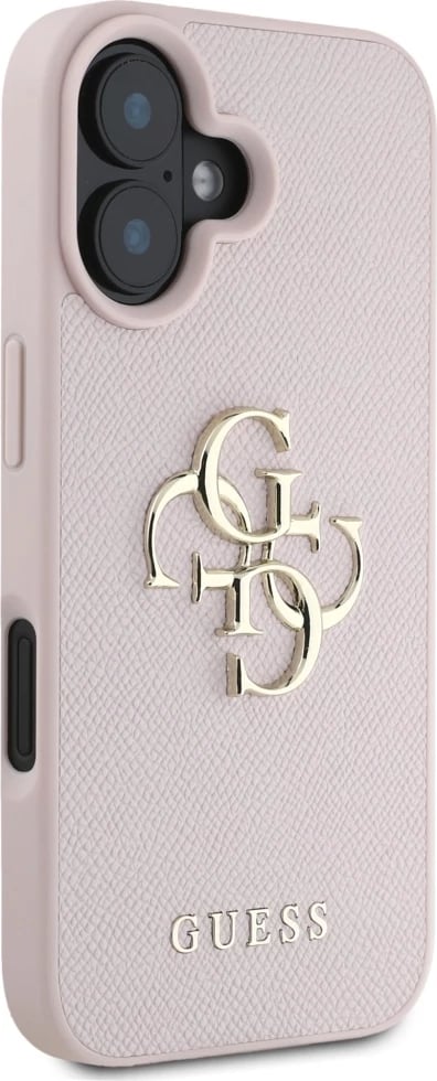 Mbështjellës Guess Grained Big 4G Logo Small Classic Logo për iPhone 16, Rozë Mbështjellës Guess Grained Big 4G Logo Small Classic Logo për iPhone 16, Rozë