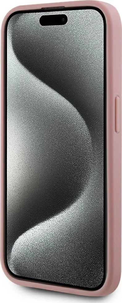 Mbështjellës Karl Lagerfeld Wrinkled Metal Signature për iPhone 15 Pro Max, Rozë