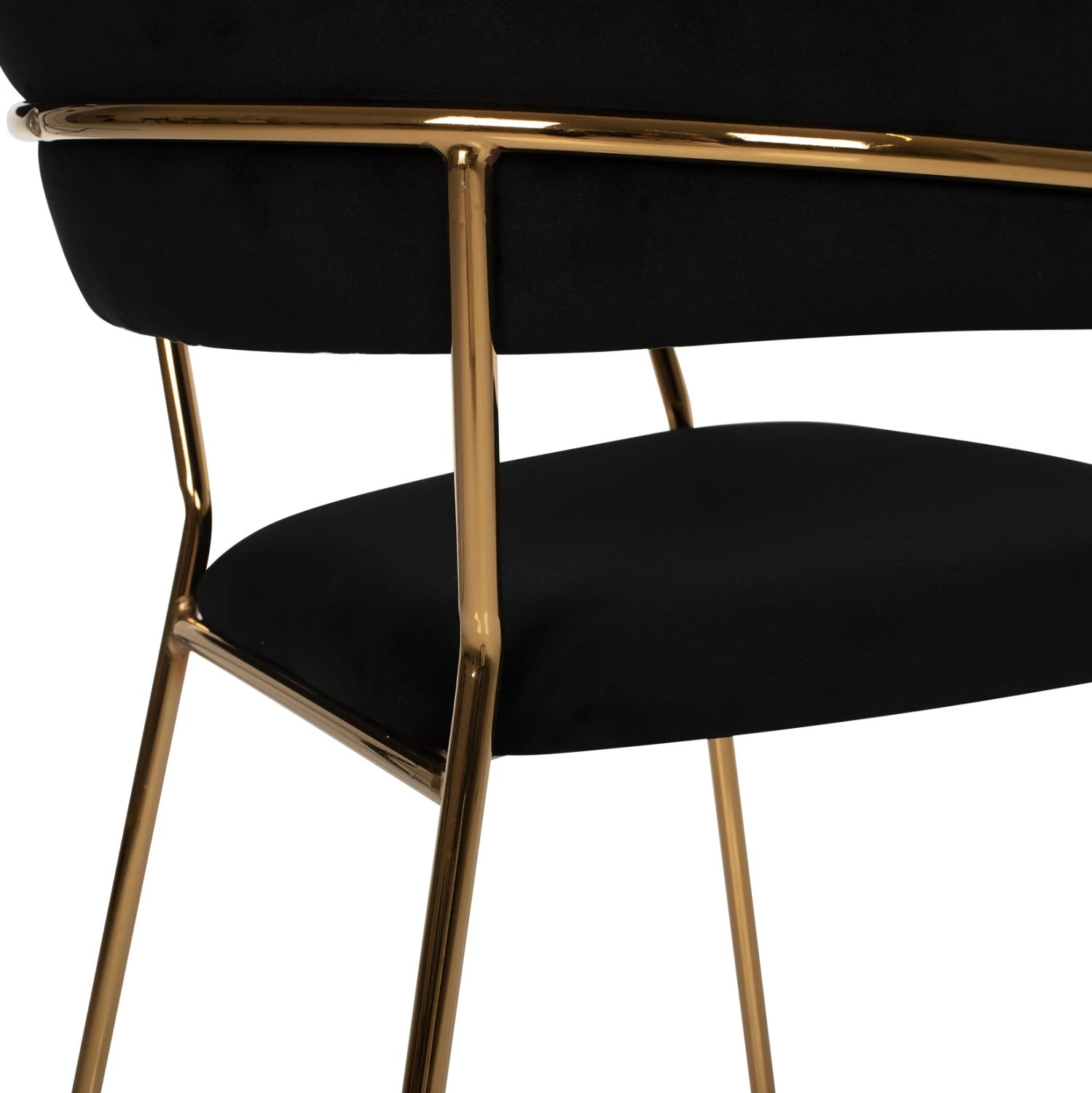 Karrige THEODORE FH8520.04 kadife e zezë dhe kornizë e artë 55Χ50Χ82Hcm., set prej 2 copë