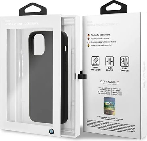 Mbështjellës BMW Silicone Signature për iPhone 12 mini, 5.4", i zi