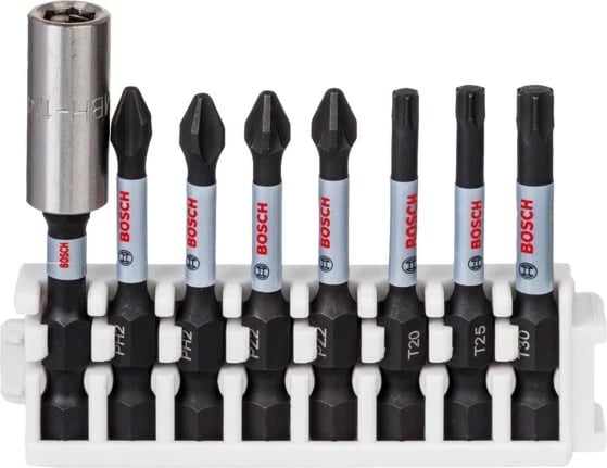 Set bitash Bosch 2 608 522 326, 7 copë, Phillips, Pozidriv, Torx, Çelik