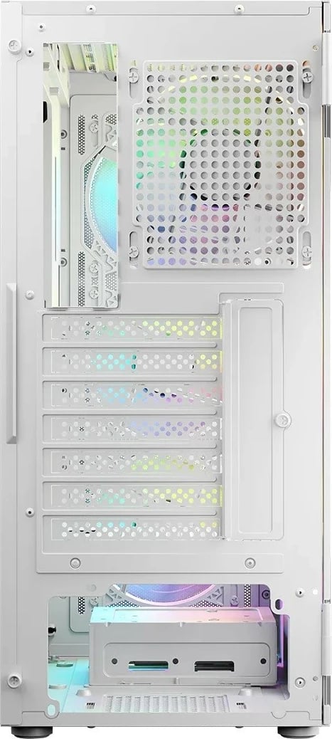 Kasë PC Logic Concept Portos ARGB Midi Tower, ATX/Micro ATX, x4 ARGB, panel anësor xham i kalitur, USB 3.0, White