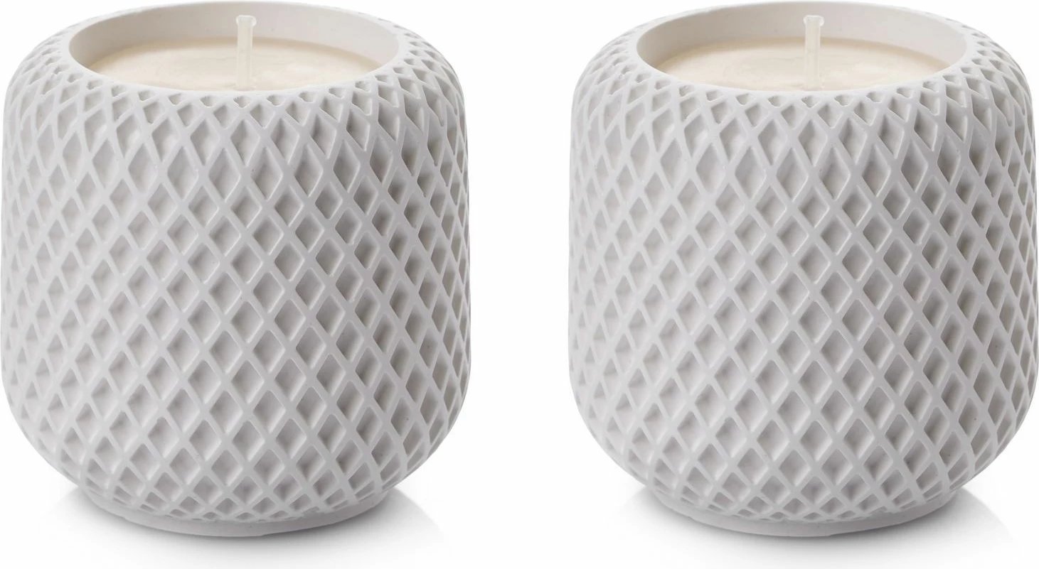 Set qirinjsh (2 copë), Evila Originals, Hasır Mum, të bardhë