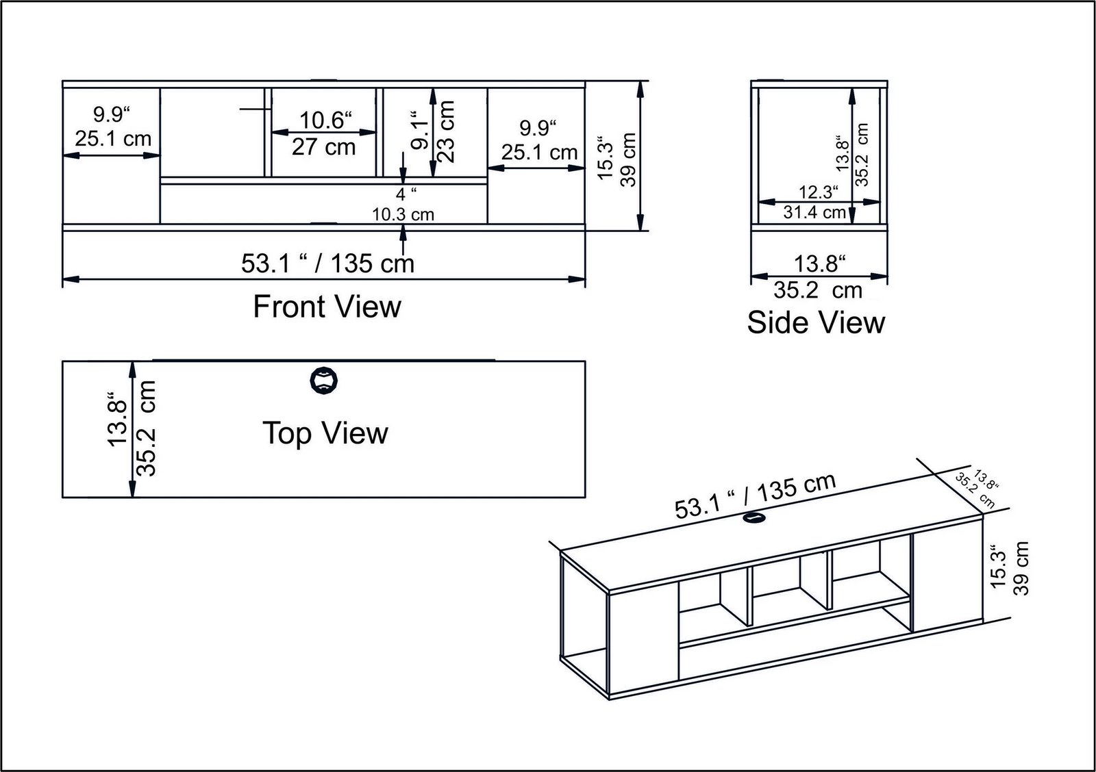 Komodë TV Hanah Home, ngjyrë e bardhë, Paldi
