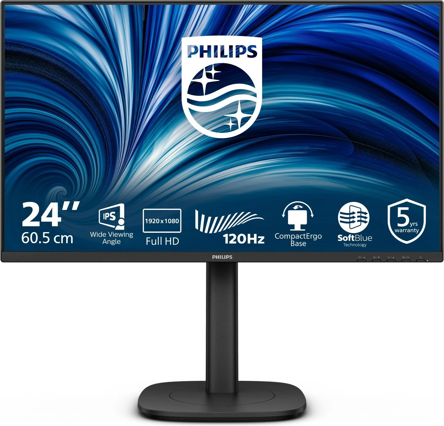 Monitor Philips 24 IPS 120Hz Full HD, USB HUB, altoparlantë, i zi