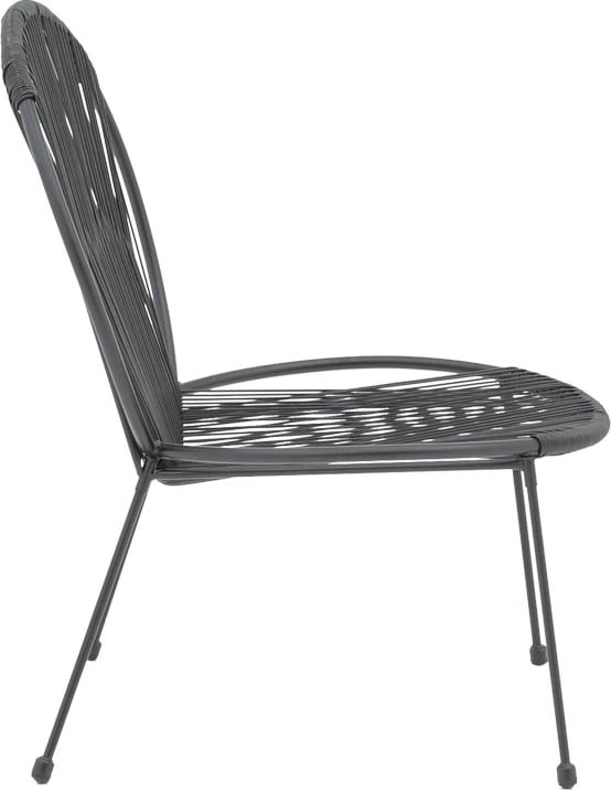 Karrige për kopsht Dapper, metalike e zezë, PE, 64.5x74.5x76cm