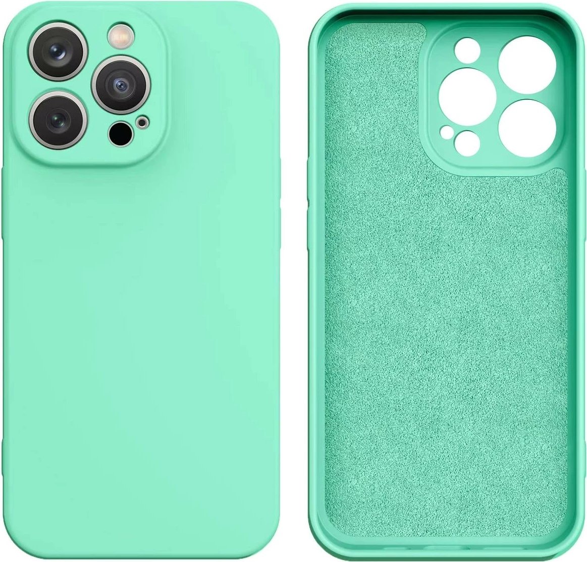 Mbështjellës silikon për iPhone 14 Plus Hurtel, mint green