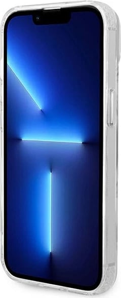 Mbështjellës Guess GUHMP14SHTRMS për iPhone 14 6.1", hardcase, MagSafe, argjendtë/transparent