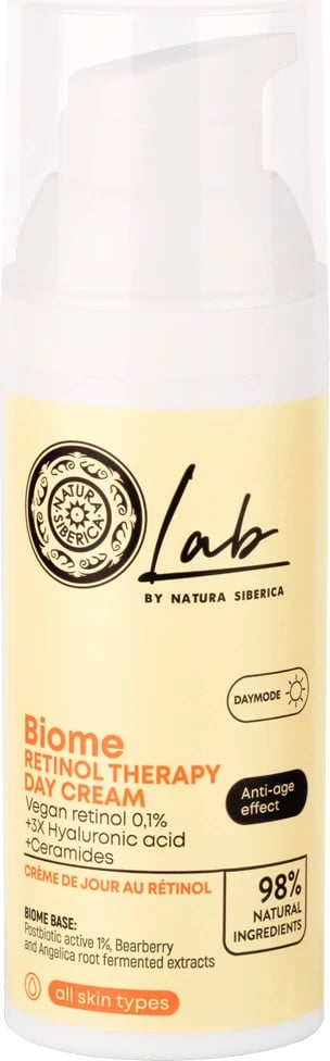 Krem për fytyrë për femra Natura Siberica Lab Biome Retinol për ditë, 50ml