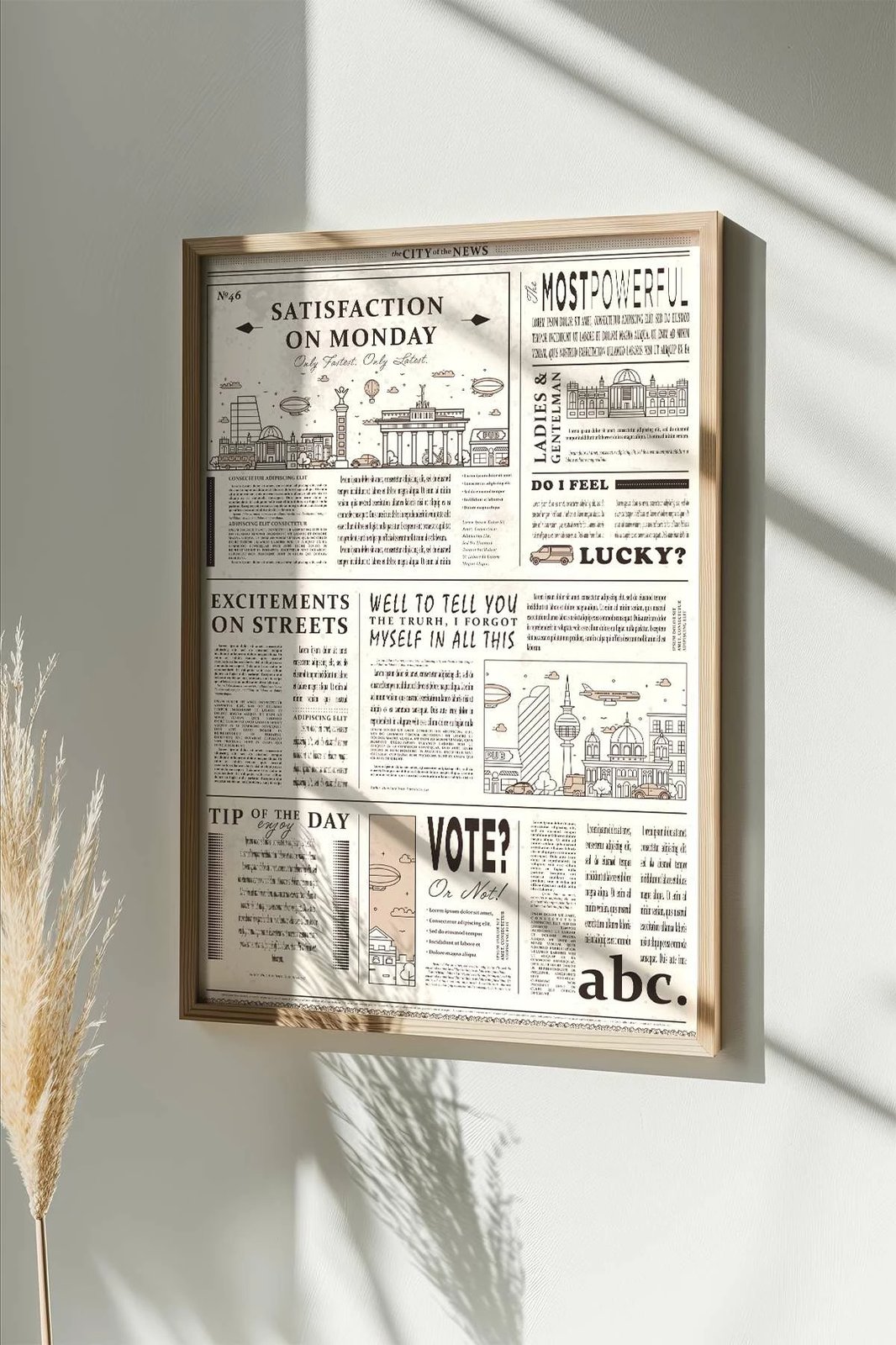 Pikturë dekorative me kornizë, shumëngjyrëshe, Wallity, NWSPPRMDL2, 33x48cm