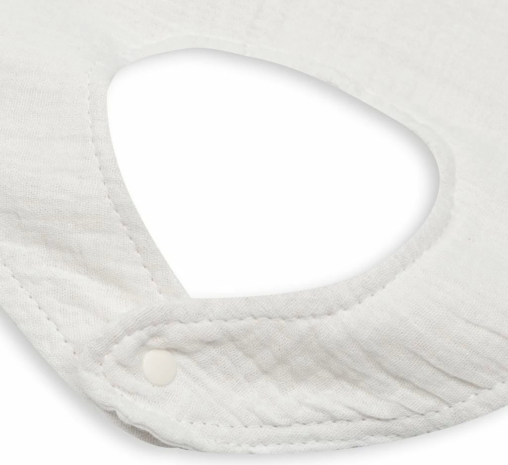 Baberos muslini, New Baby, 22x25 cm, 100% pambuk organik, e bardhë