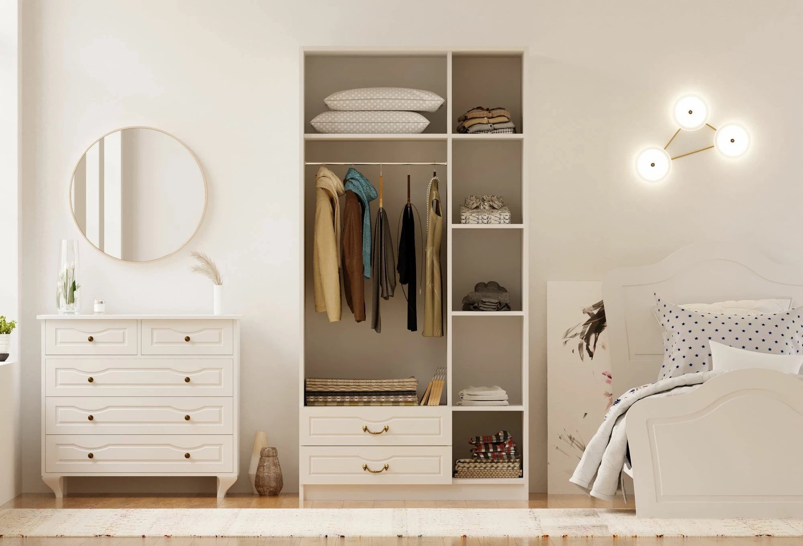 Dollap Skye Decor, RB-176, ngjyrë e bardhë mat