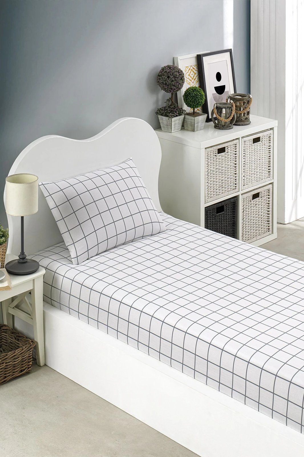 Set çarçafësh për një person, ngjyrë gri, Artus