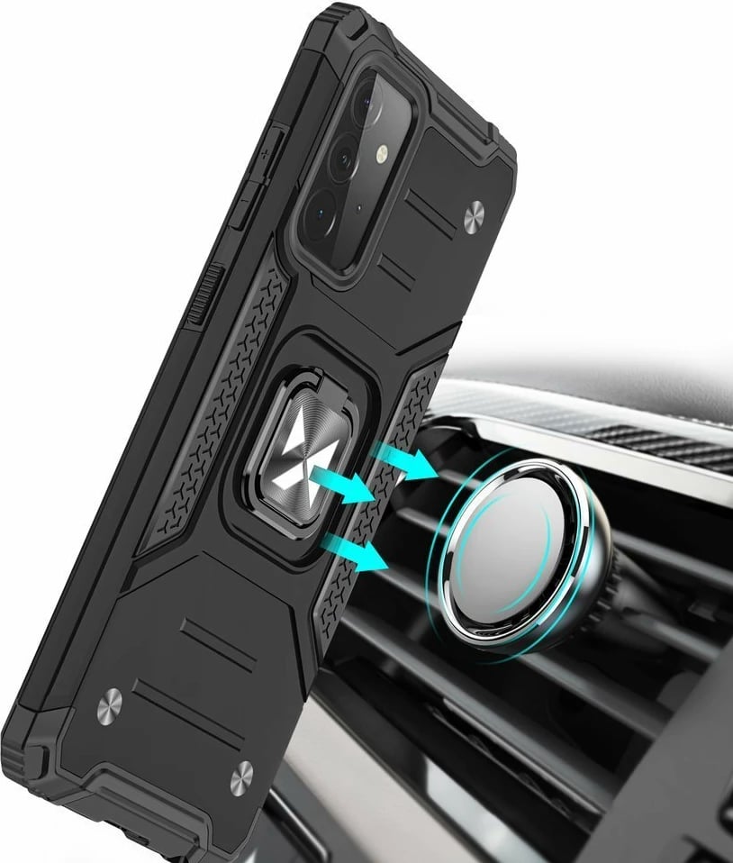 Mbështjellës Wozinsky Ring Armor me këmbë dhe ring holder për Samsung Galaxy A72, Kuq