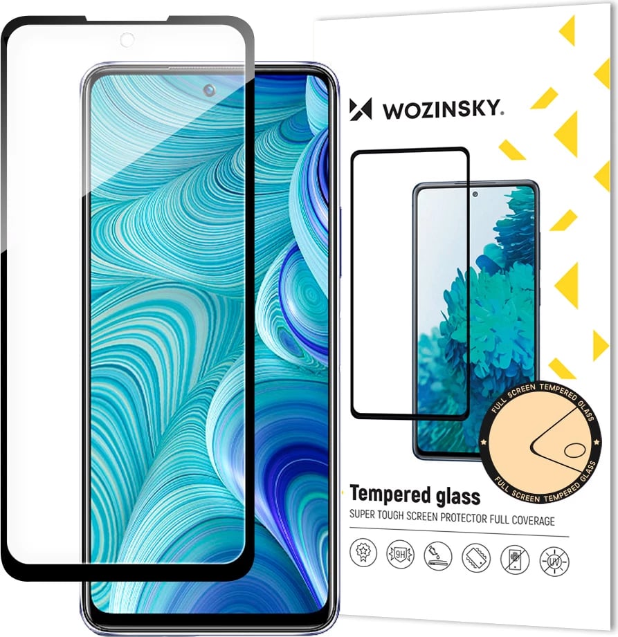 Xham i temperuar Wozinsky Full Glue për Infinix Hot 11S NFC, me kornizë, i zi
