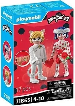 Set figurina Playmobil Miraculous 71865, Ladybug dhe Black Cat, 17 pjesë, Bardhë