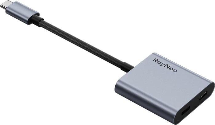 Adapter USB-C për syze XR, RayNeo XRAC-CHA01OS, video 4K 60 Hz, PD 100W