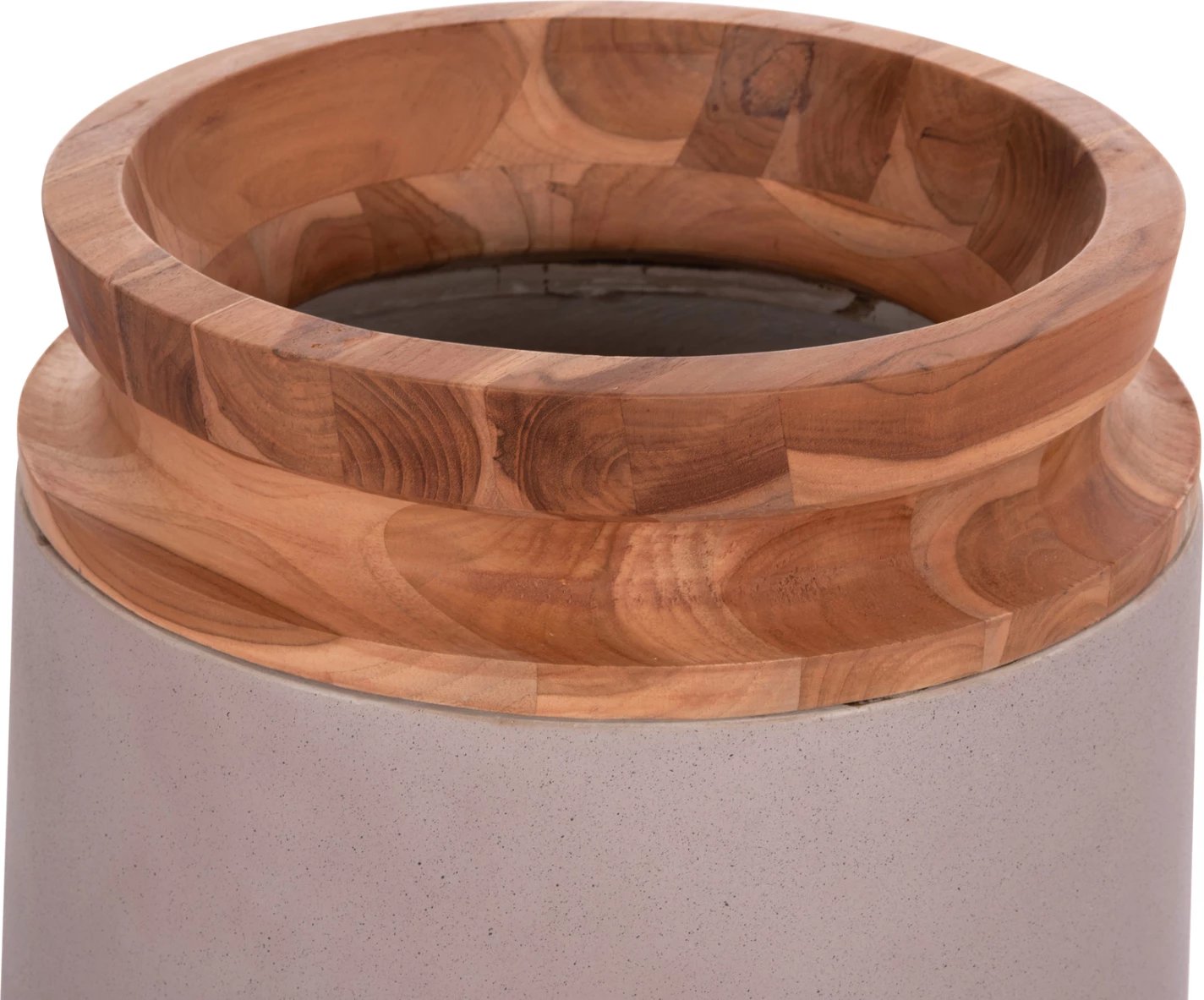 Vazo dekorative për dysheme, fibër-cement, ngjyrë gri matte, dru tik, LINTER FH4662.05L, 41x47cm