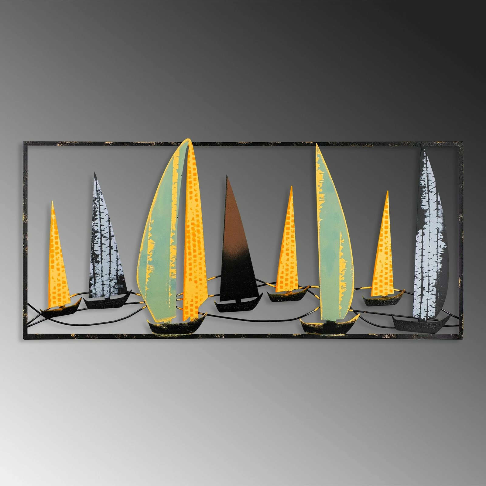 Aksesor muri dekorativ prej metali Wallity, Yelkenli 3