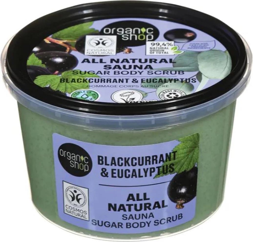 Skrab trupi Organic Shop All Natural Sauna Blackcurrant & Eucalyptus unisex 250ml