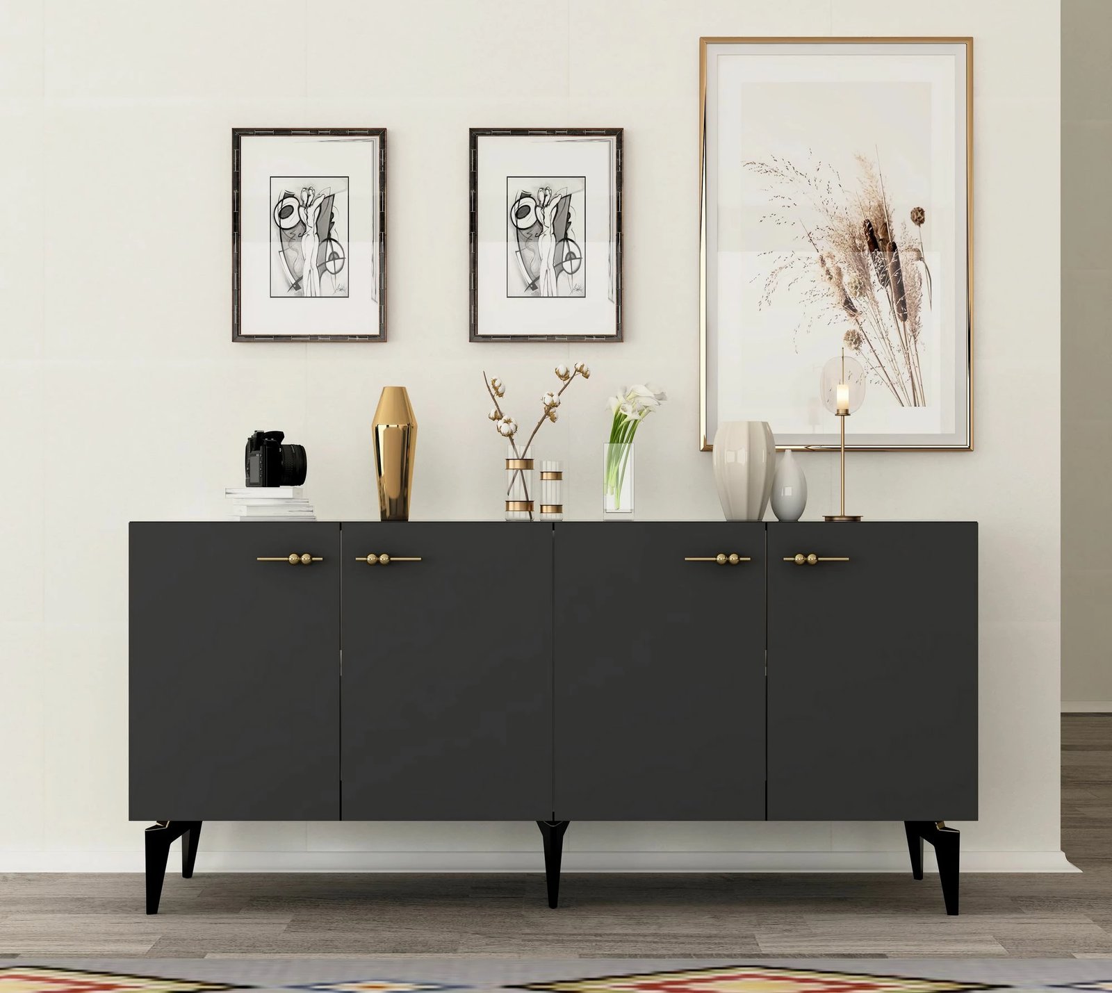 Konsolë Skye Decor, ngjyrë antracit, Rüya