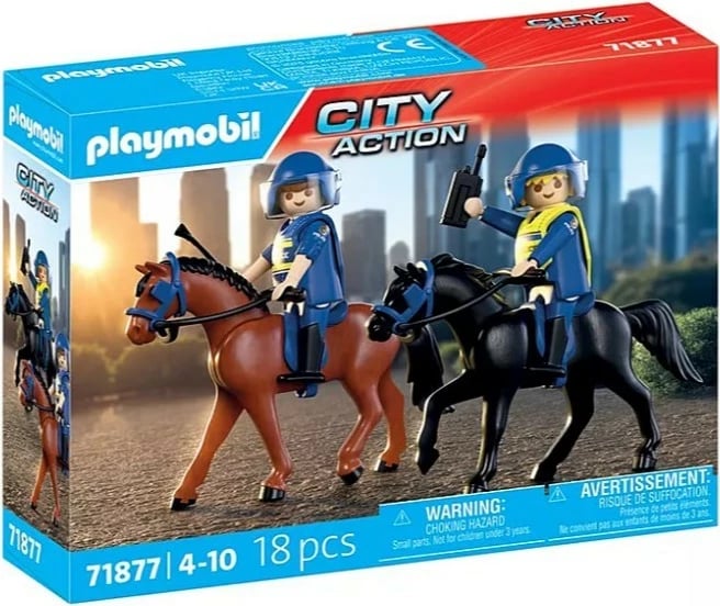 Lodra figurina policie me kuaj, Playmobil 71877 City Action, 18 pjesë, 4-10 vjet, set
