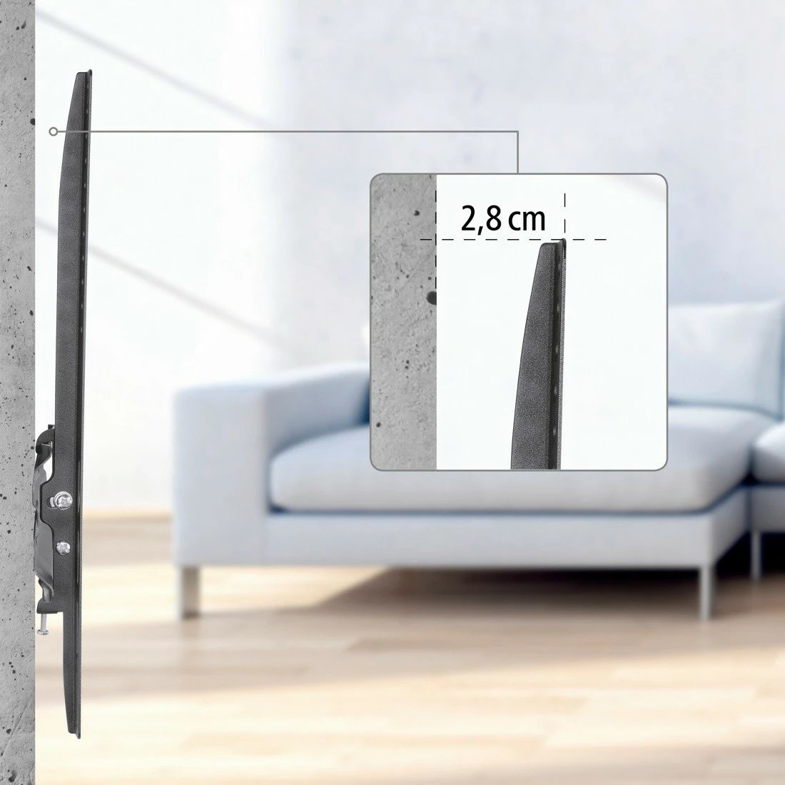 Mbajtës muri për TV Hama 220810, për LCD/LED 32-65 inç, VESA 400x400, Çelik, i zi