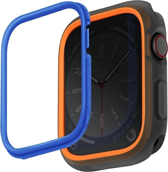 Mbështjellës Uniq Moduo për Apple Watch 44/45mm, portokalli-kaltër, set me 2 korniza