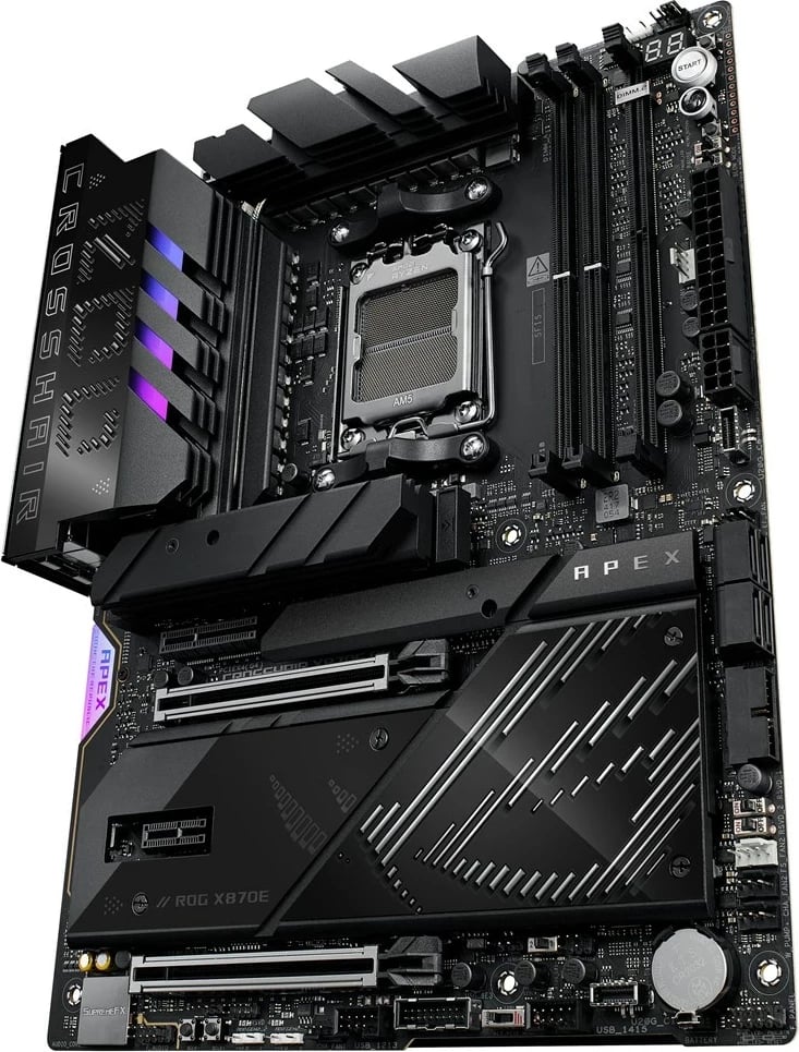 Pllakë amë ASUS ROG CROSSHAIR X870E APEX, Socket AM5, ATX, e zezë Pllakë amë ASUS ROG CROSSHAIR X870E APEX, Socket AM5, ATX, e zezë