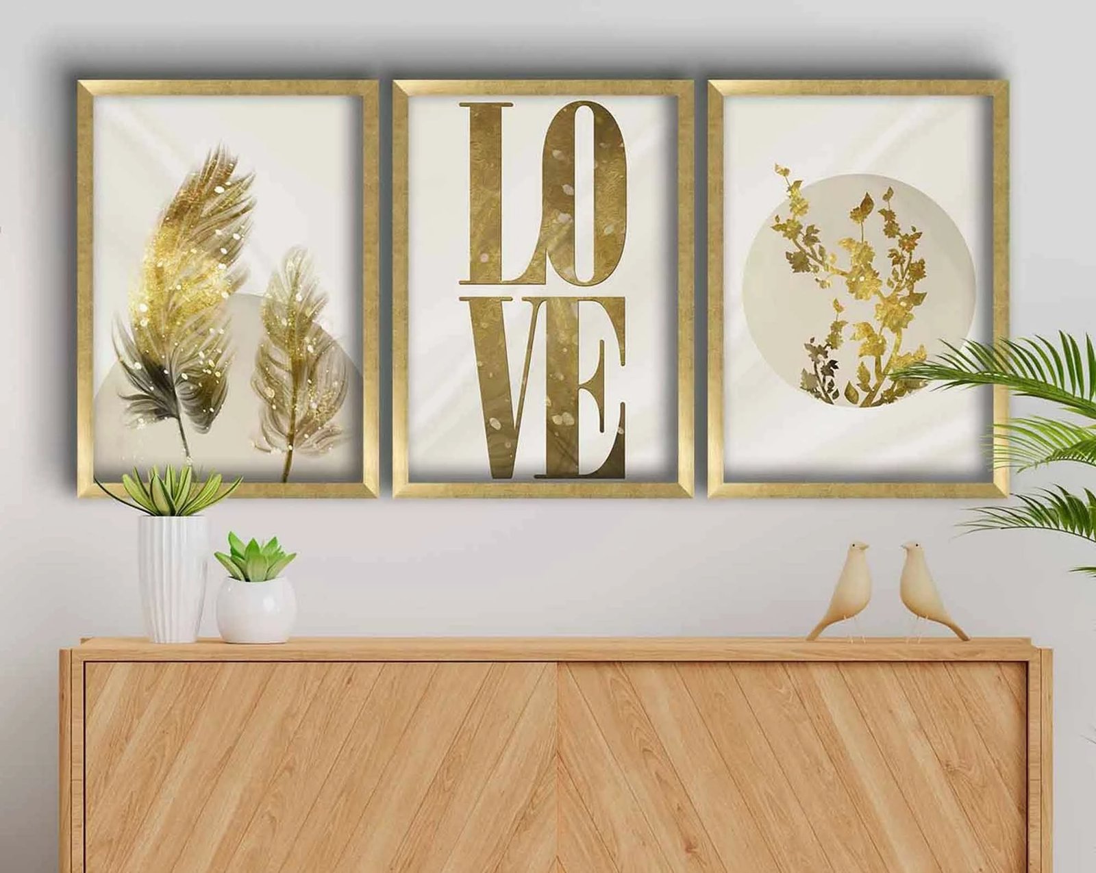 Pikturë dekorative me kornizë MDF (3 copë), Wallity, 3P3853NISCT-021