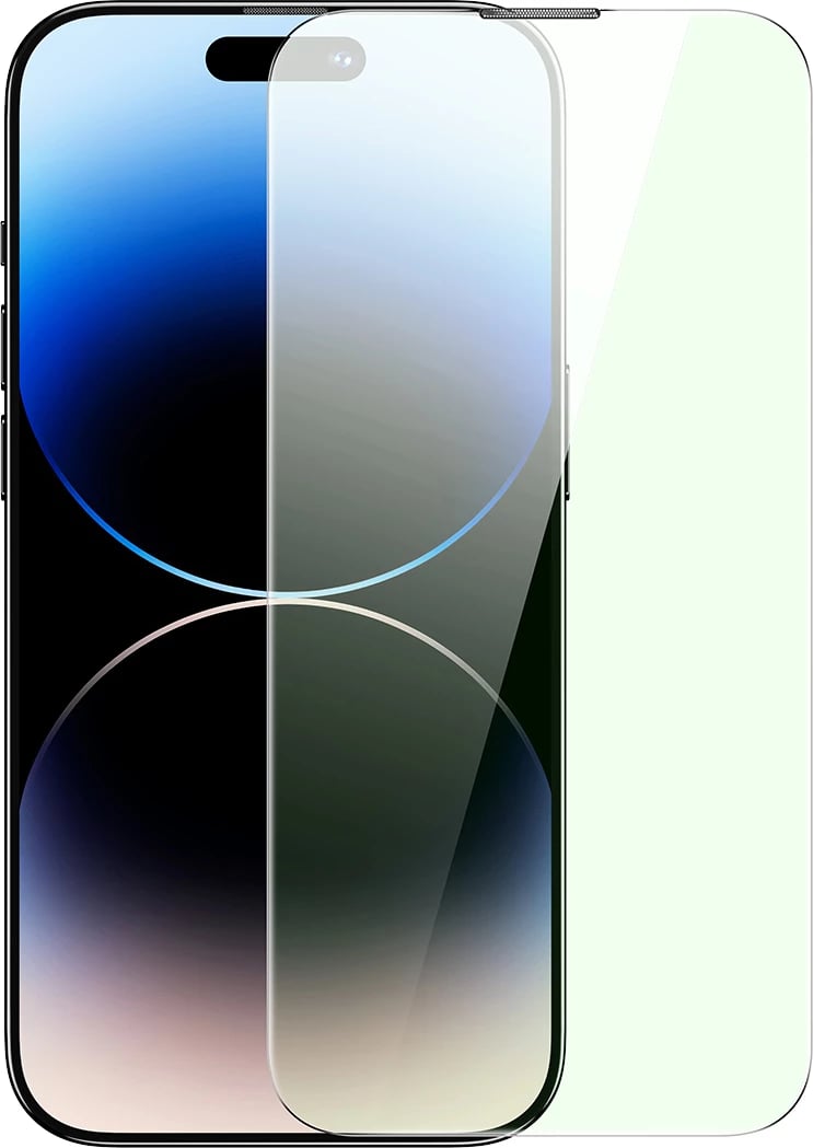 Xham i temperuar Baseus për iPhone 14 Pro Max, 0.3mm, filtër kundër dritës blu, me kornizë montimi, Transparent