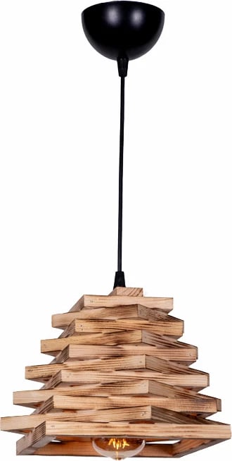 Llambë tavani Ava, ngjyrë natyrale-e zezë, 20x20x65cm