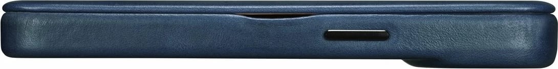 Mbështjellës iCarer Oil Wax Premium Leather Folio për iPhone 14 Plus, MagSafe, kaltër
