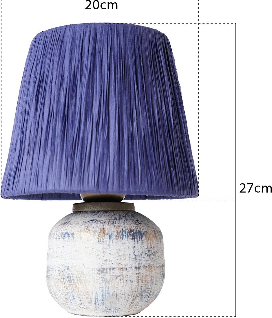 Llambë tavoline Opviq, YL538, qeramike, e bardhë dhe blu