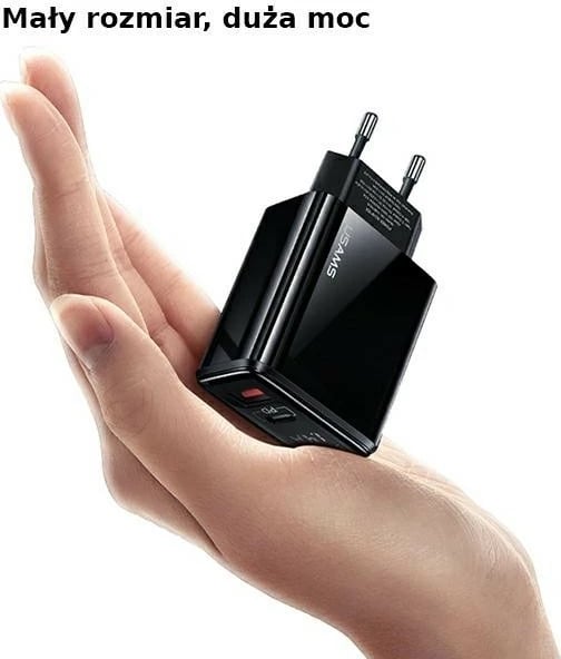 Karikues muri USAMS T40 US-CC133, 20W, 2 porta USB/USB-C, me ekran LED, Zi