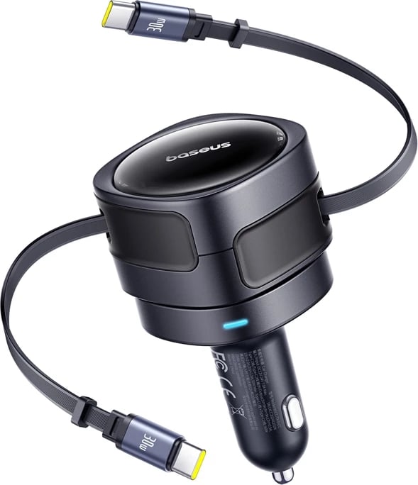 Karikues veture Baseus Enjoyment Max me 2 kabllo USB-C, 60W, Zi