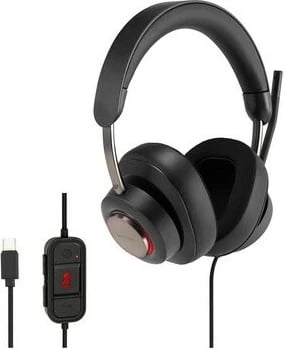 Kufje Kensington H2000 USB-C, me kabllo, për zyrë/qendër thirrjesh, të zeza