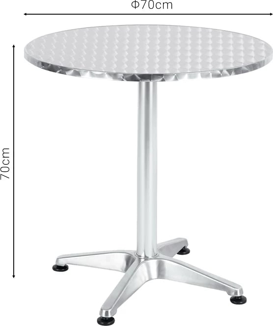 Tavolinë Lazo krom alumini D70x70cm