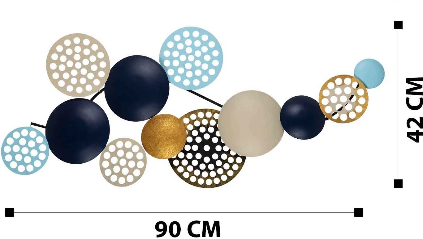 Aksesor dekorativ metalik për mur, Wallity Bronte, shumëngjyrësh, 90x42cm