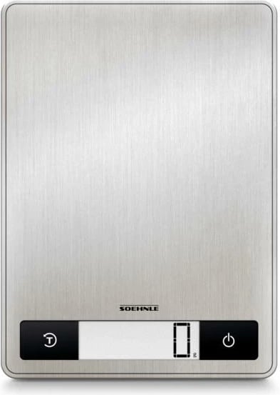 Peshore kuzhine, Soehnle Page Profi 200, kapacitet 15 kg, saktësi 1 g, ekran LCD me ndriçim, çelik inoks, argjendtë
