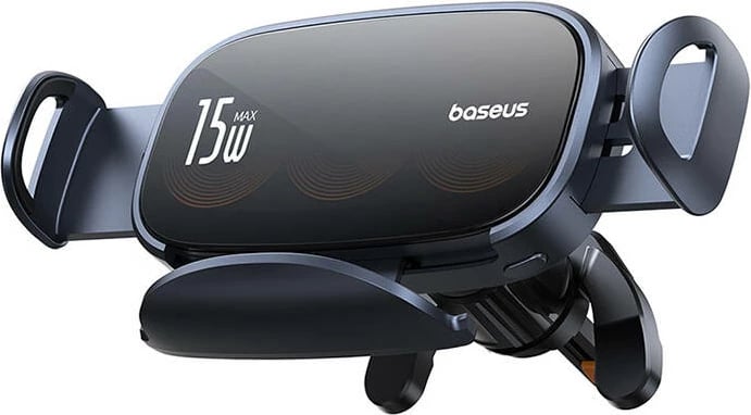 Mbajtës veture me karikues induktiv Baseus LightChaser, 15W, i zi