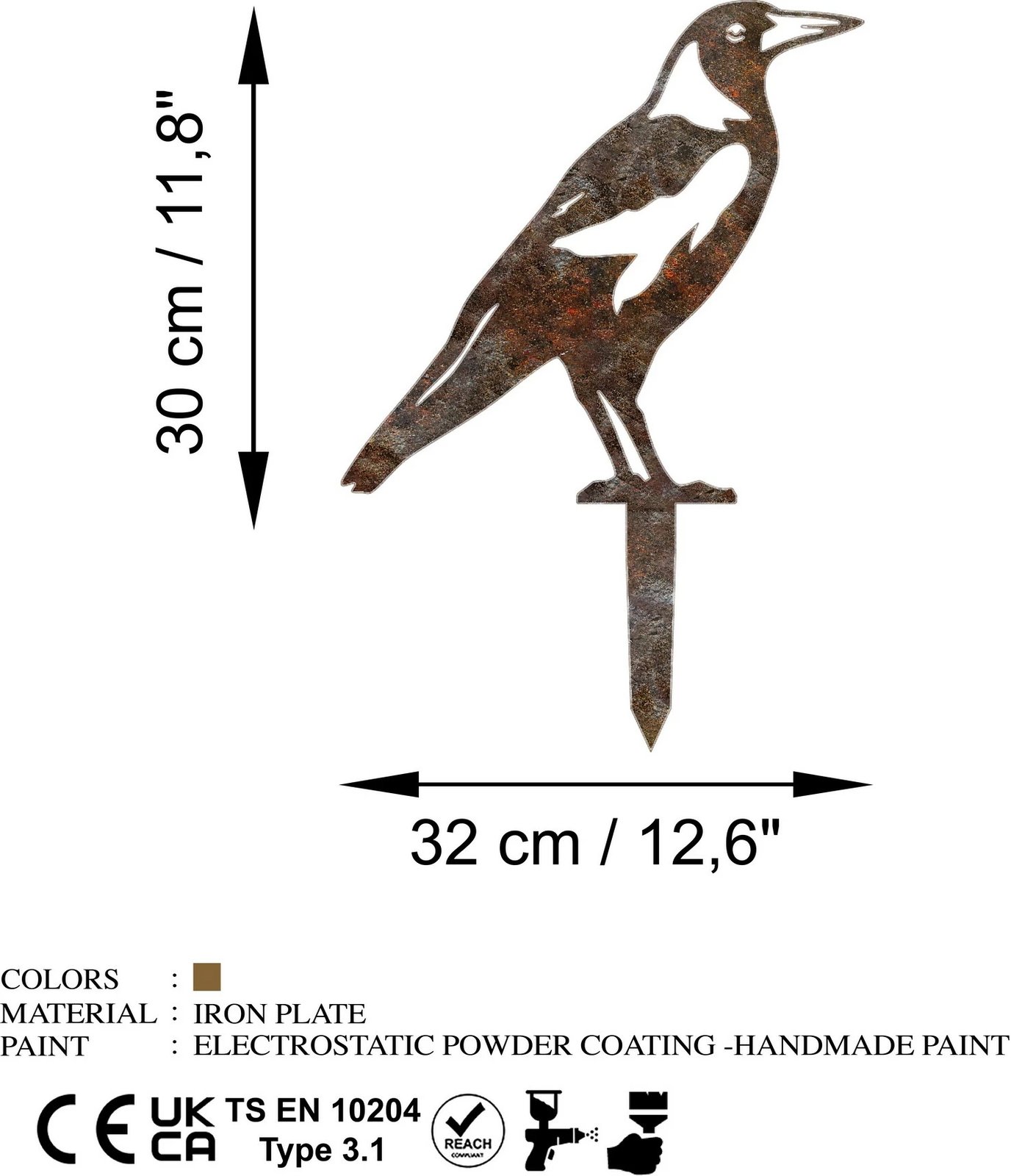 Objekt dekorativ për kopsht, Aberto Design, zog, A 02